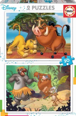 Educa Disney - Roi Lion - Livre de la jungle - 2 x 20 pièces