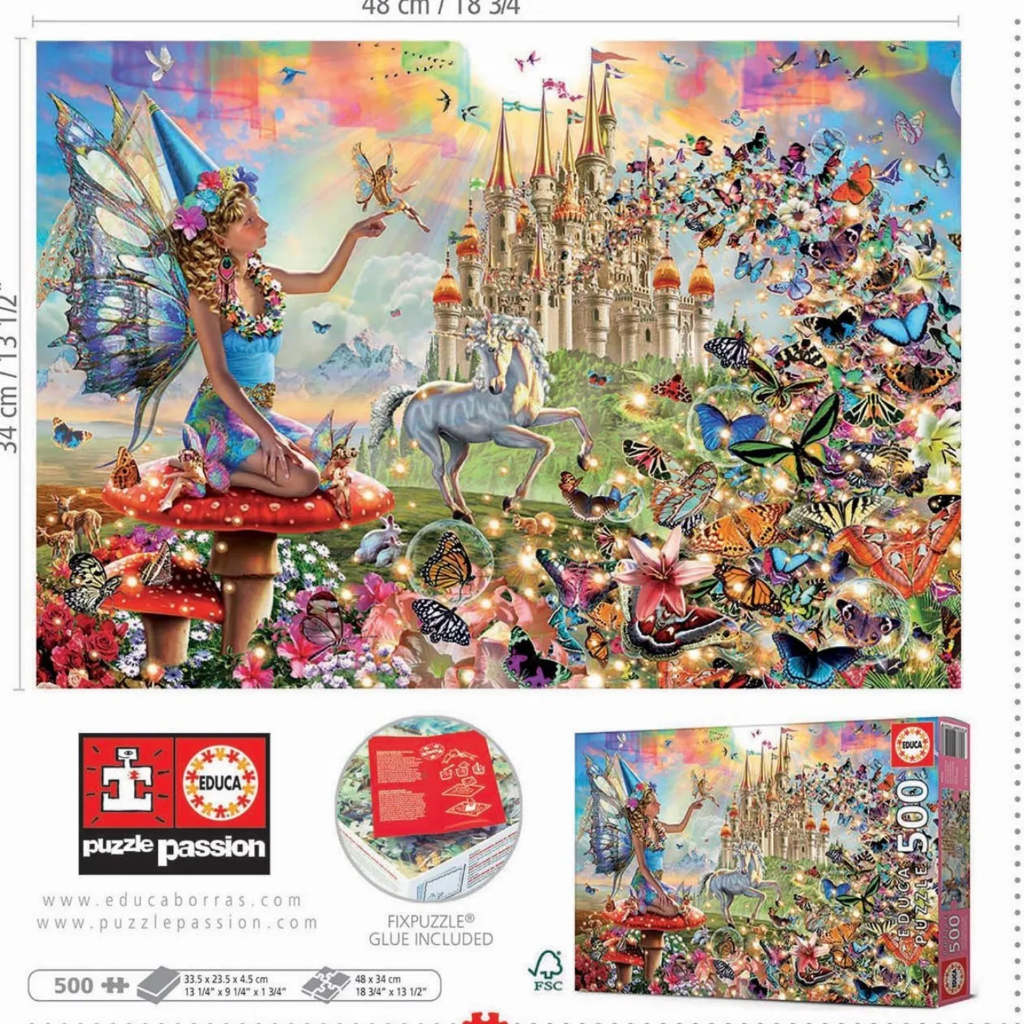 Educa Fées et Papillons - puzzle de 500 pièces