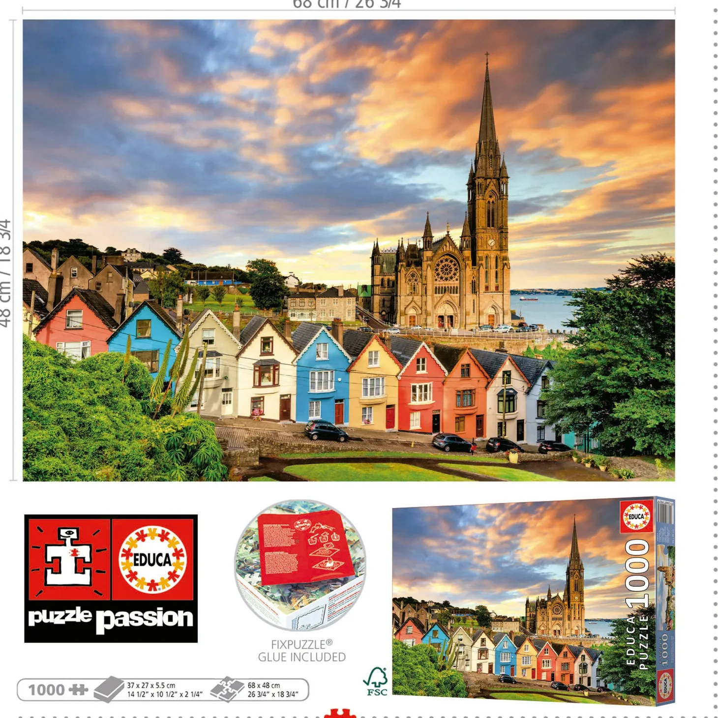 Educa La Cathédrale de Cobh, Irlande - puzzle de 1000 pièces