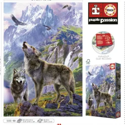 Educa Loups sur les rochers - puzzle de 500 pièces
