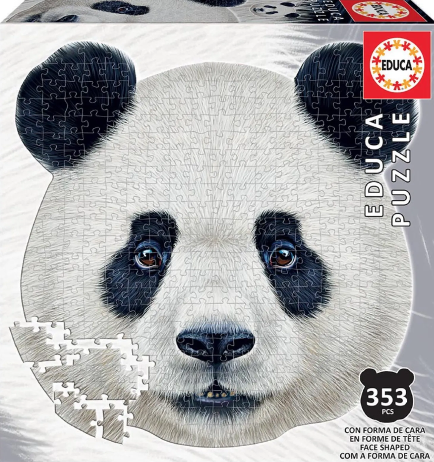 Educa Panda - puzzle en forme de tête d'animal - puzzle de 353 pieces