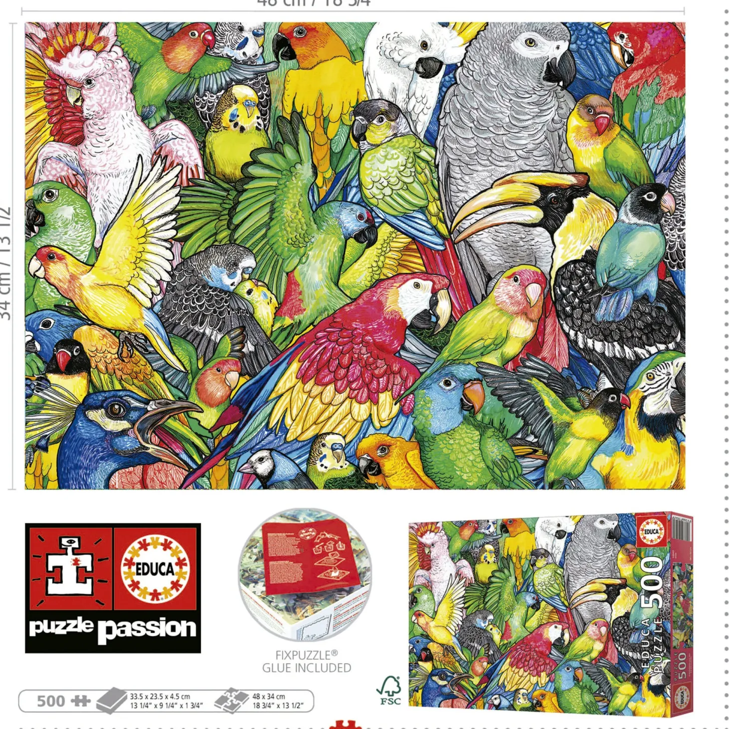 Educa Perroquets - puzzle de 500 pièces