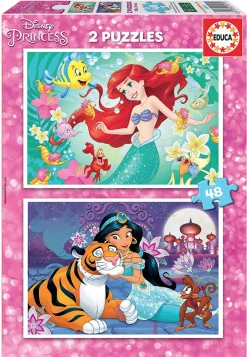 Educa Princesses Disney - Ariel et Jasmin - 2 x 48 pièces