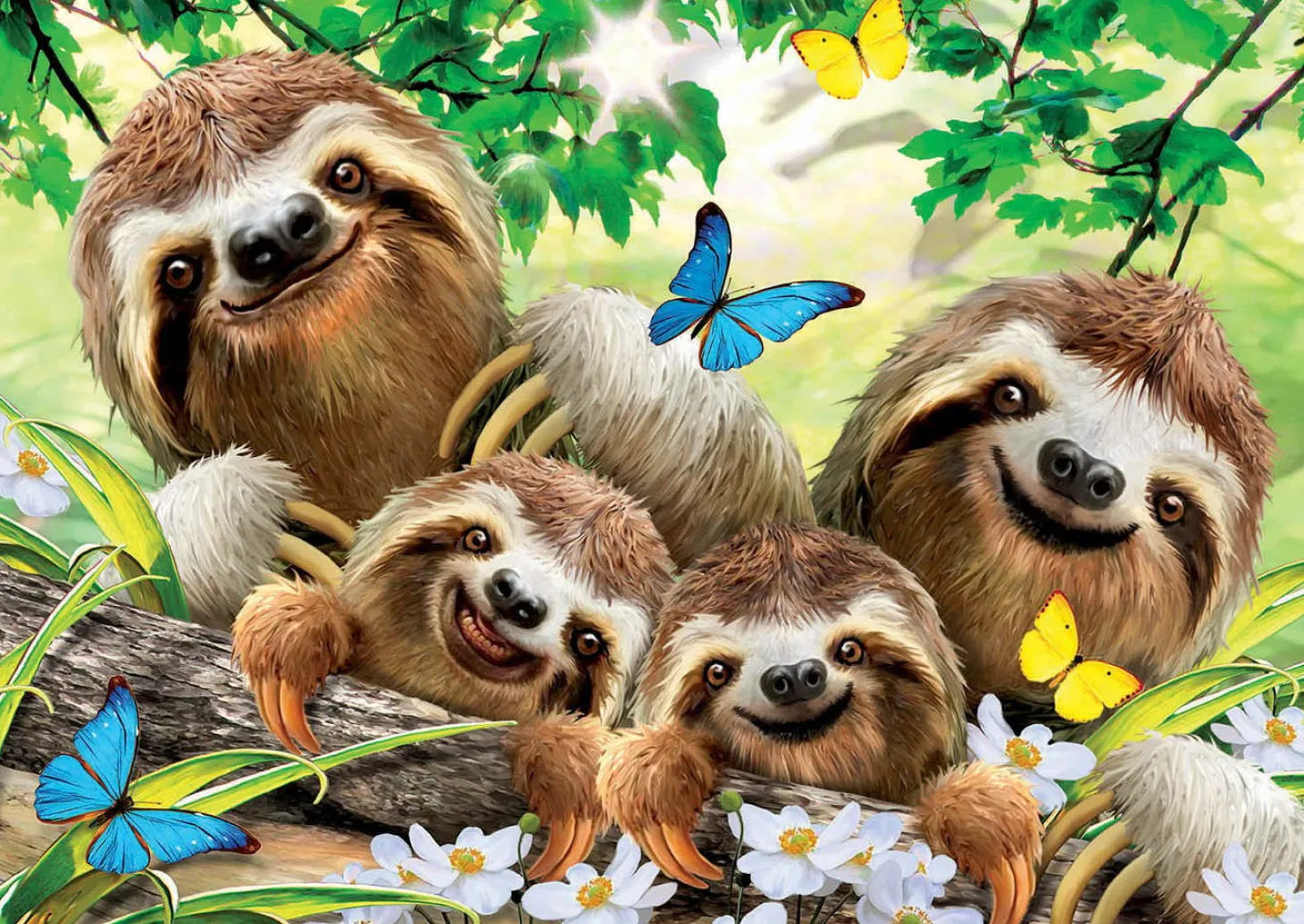 Educa Selfie famille de Paresseux - puzzle de 500 pièces