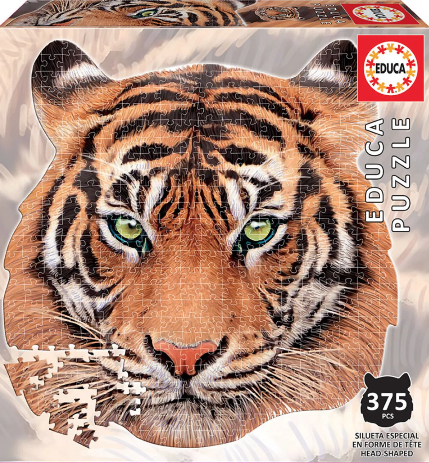 Educa Tigre - puzzle en forme de tête d'animal - puzzle de 375 pieces