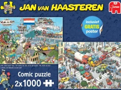 Jumbo Air, Terre et Mer / Chaussée désordonnée - JVH - 2 x 1000 pièces - puzzles