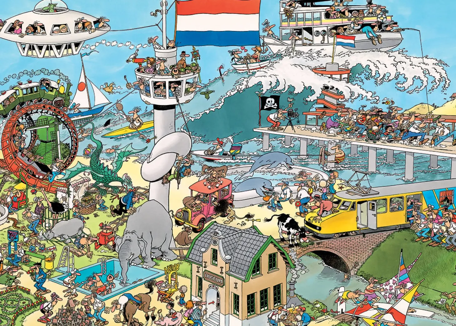 Jumbo Air, Terre et Mer / Chaussée désordonnée - JVH - 2 x 1000 pièces - puzzles