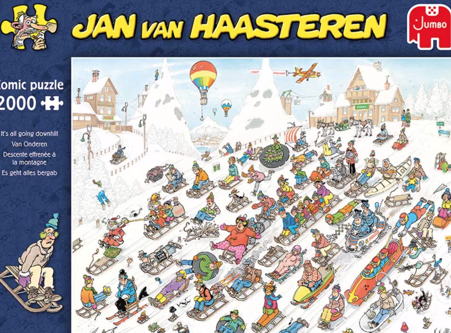 Jumbo Descente effrénée à la montagne - Jan van Haasteren - puzzle de 2000 pièces