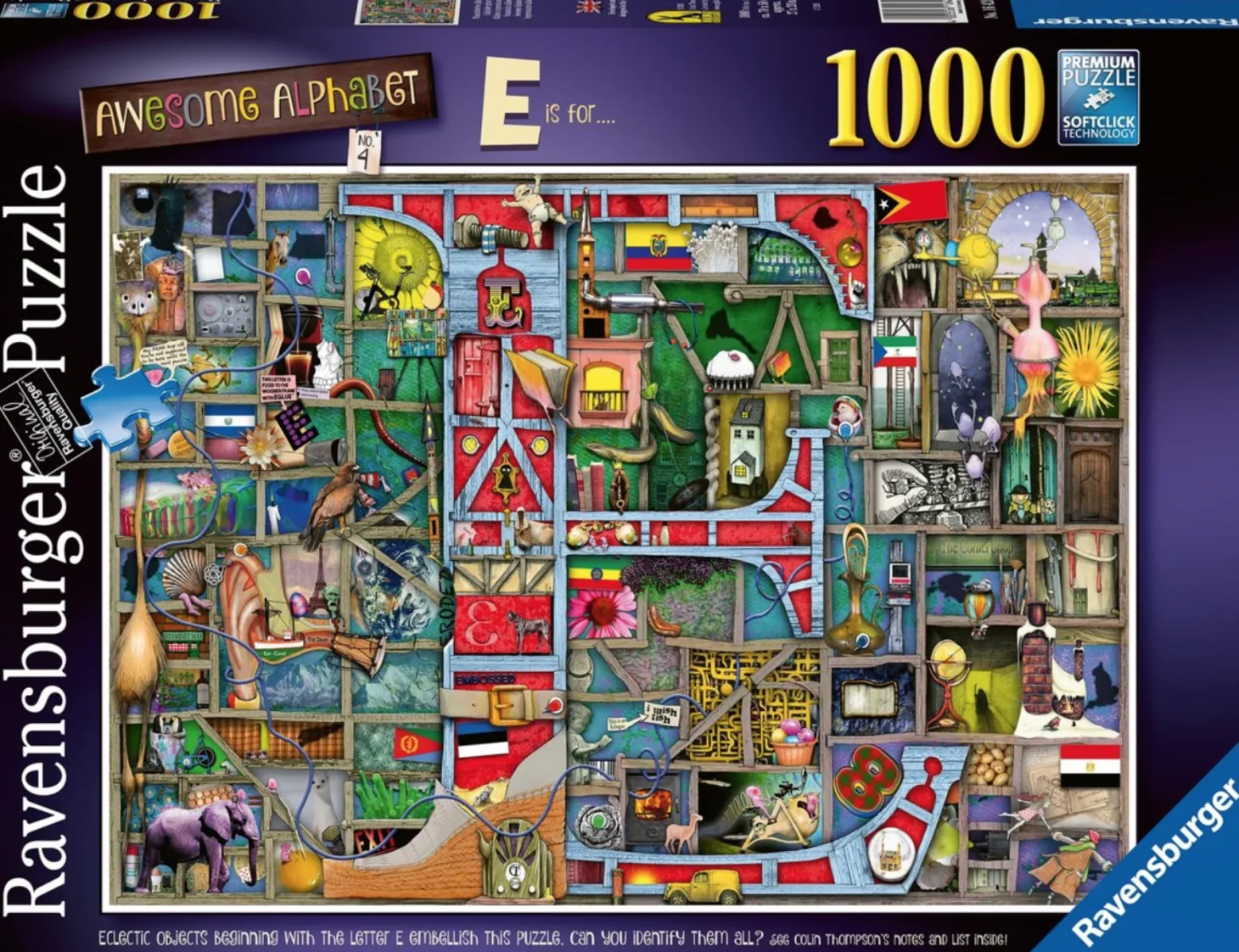 Ravensburger Alphabet Impressionnant "E" - Colin Thompson - 1000 pièces de puzzle