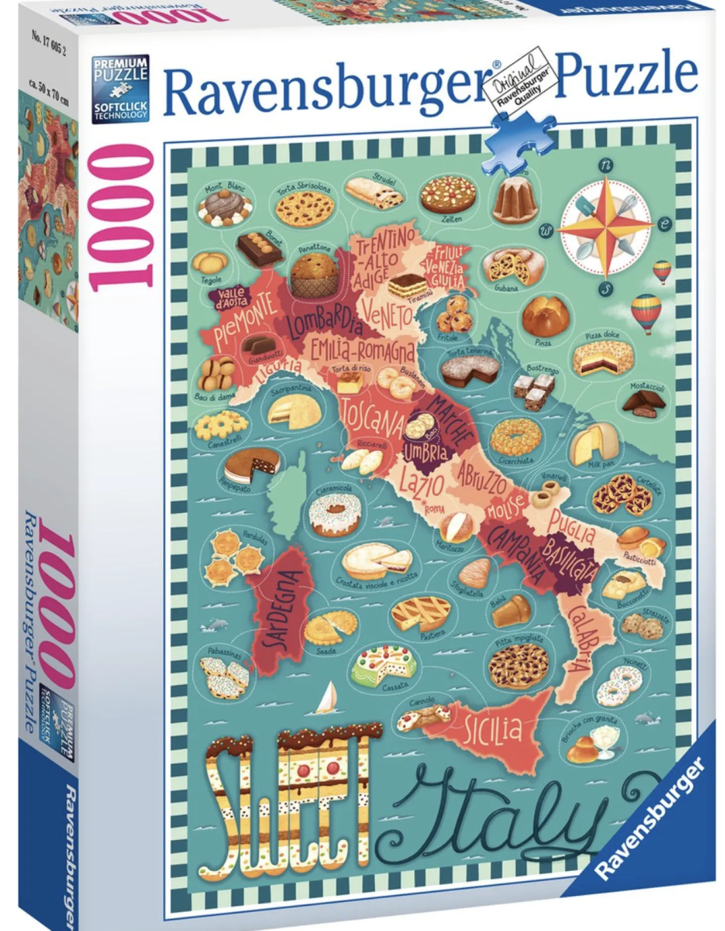 Ravensburger Carte d'Italie - Douceurs - 1000 pièces