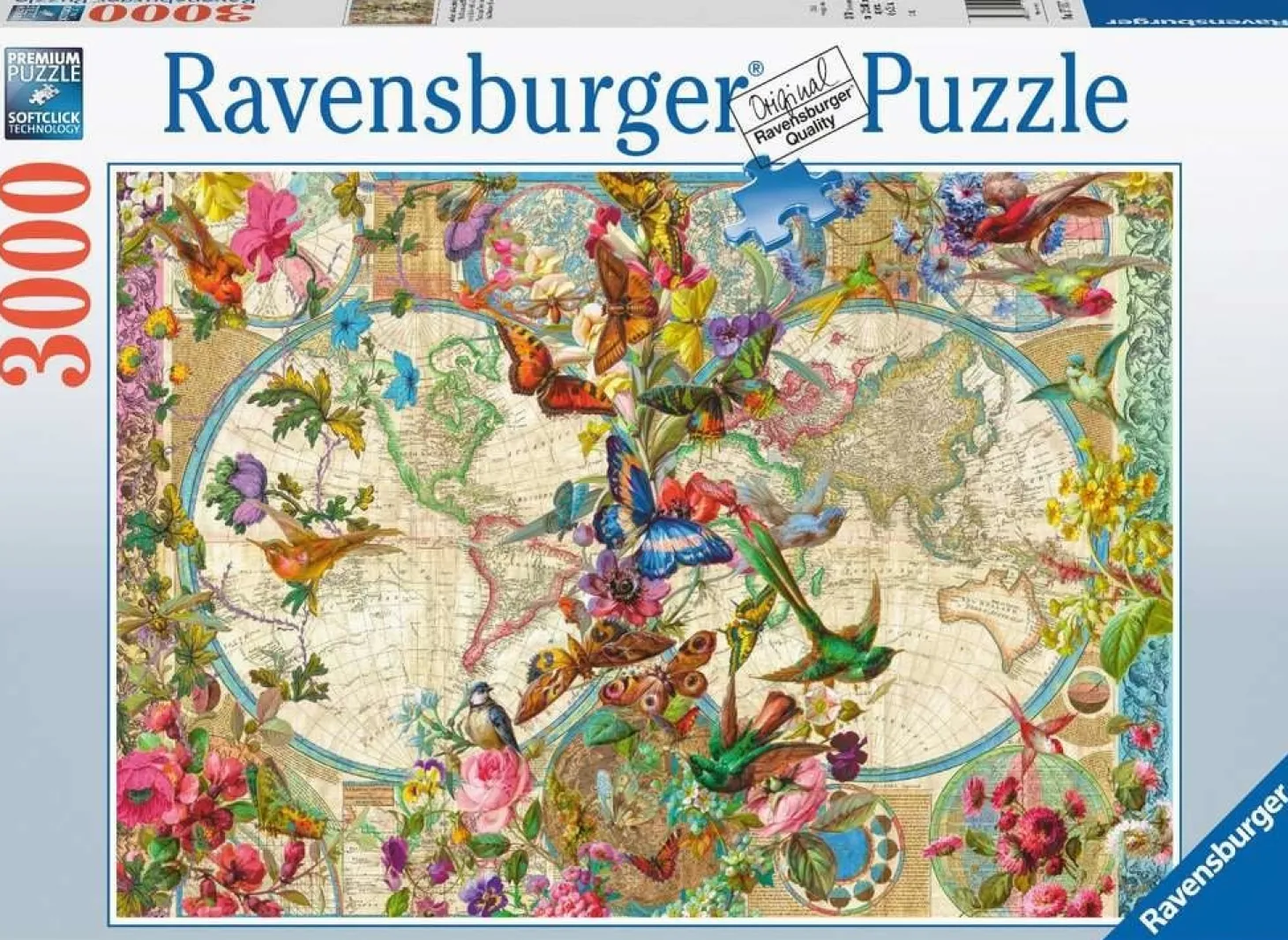 Ravensburger Carte mondiale des papillons - puzzle de 3000 pièces