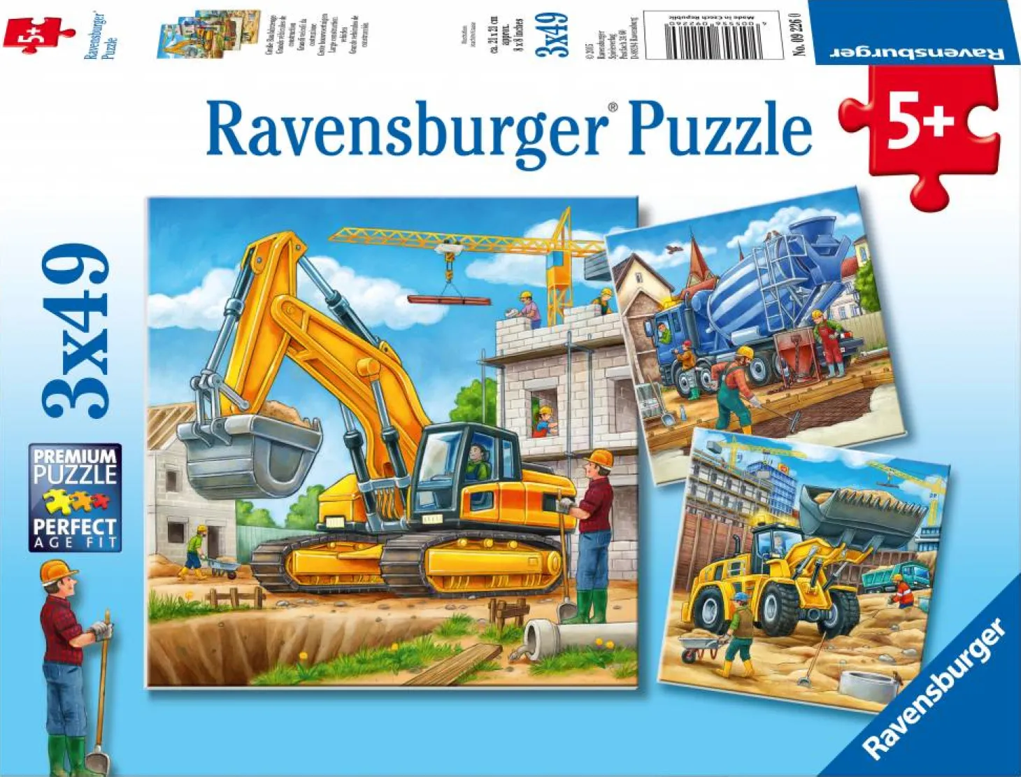 Ravensburger Grands véhicules de construction - 3 x 49 pièces