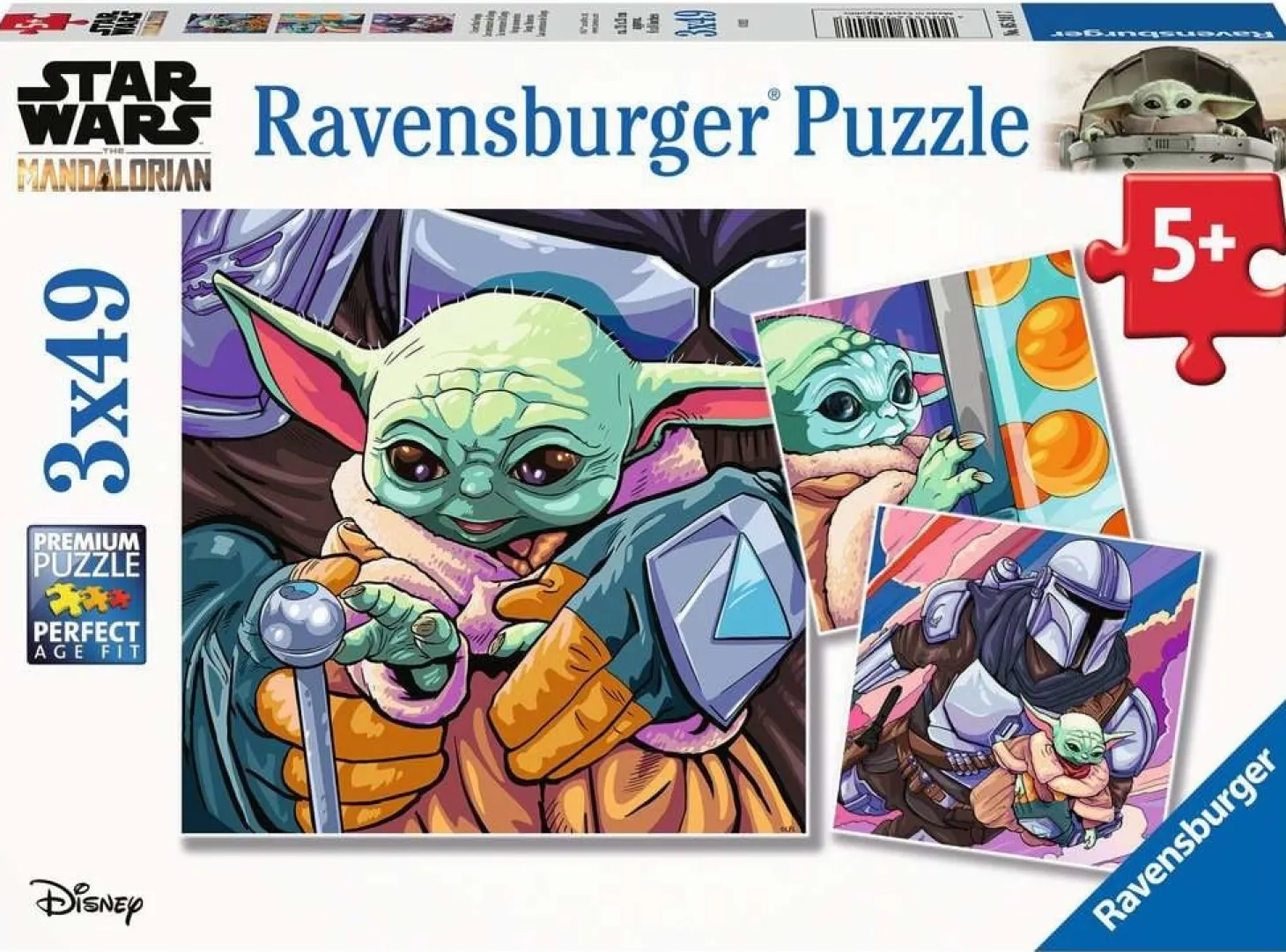 Ravensburger Mandalorian: Baby Yoda Grogu Moments - 3 puzzles de 49 pièces