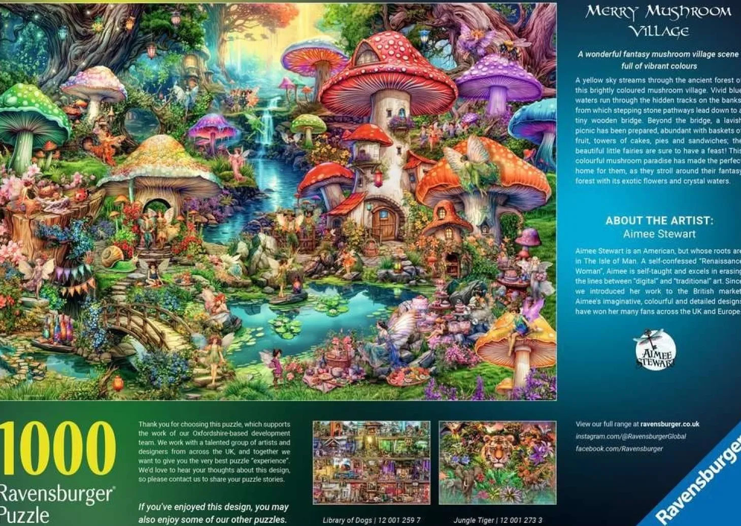 Ravensburger Merry Mushroom Village - Aimee Stewart- puzzle de 1000 pièces
