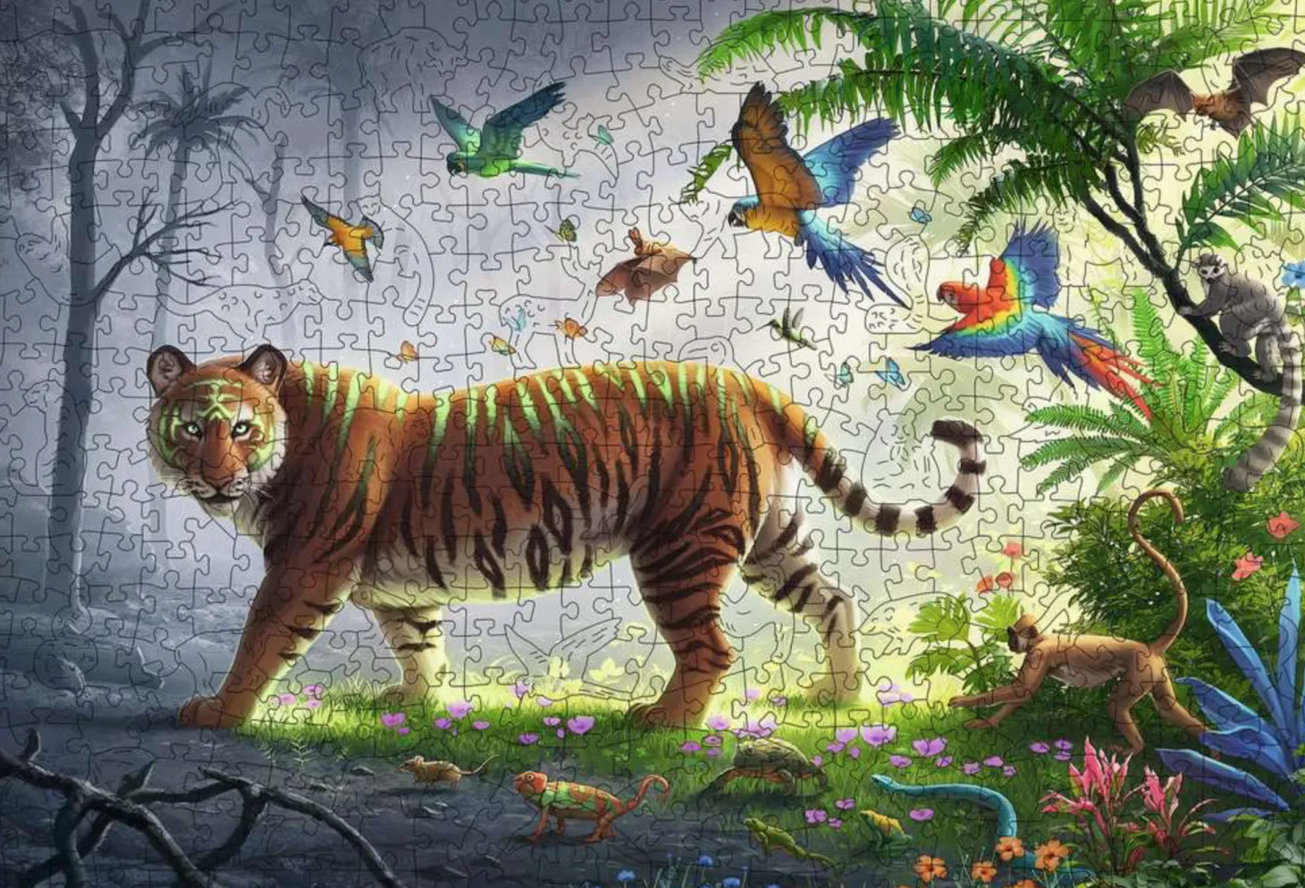 Ravensburger Tigre dans la jungle - Puzzle de contour en bois - 500 pièces
