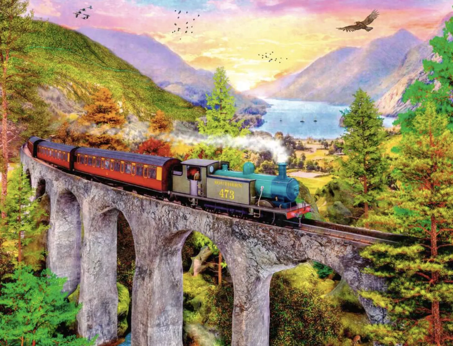 Ravensburger Train sur le viaduc - puzzle de 1500 pièces
