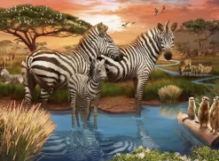 Ravensburger Zèbres au point d'eau - puzzle de 500 pièces