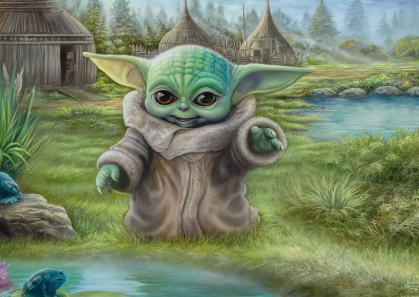 Schmidt Le Mandalorian - Grogu - Thomas Kinkade - puzzle de 1000 pièces