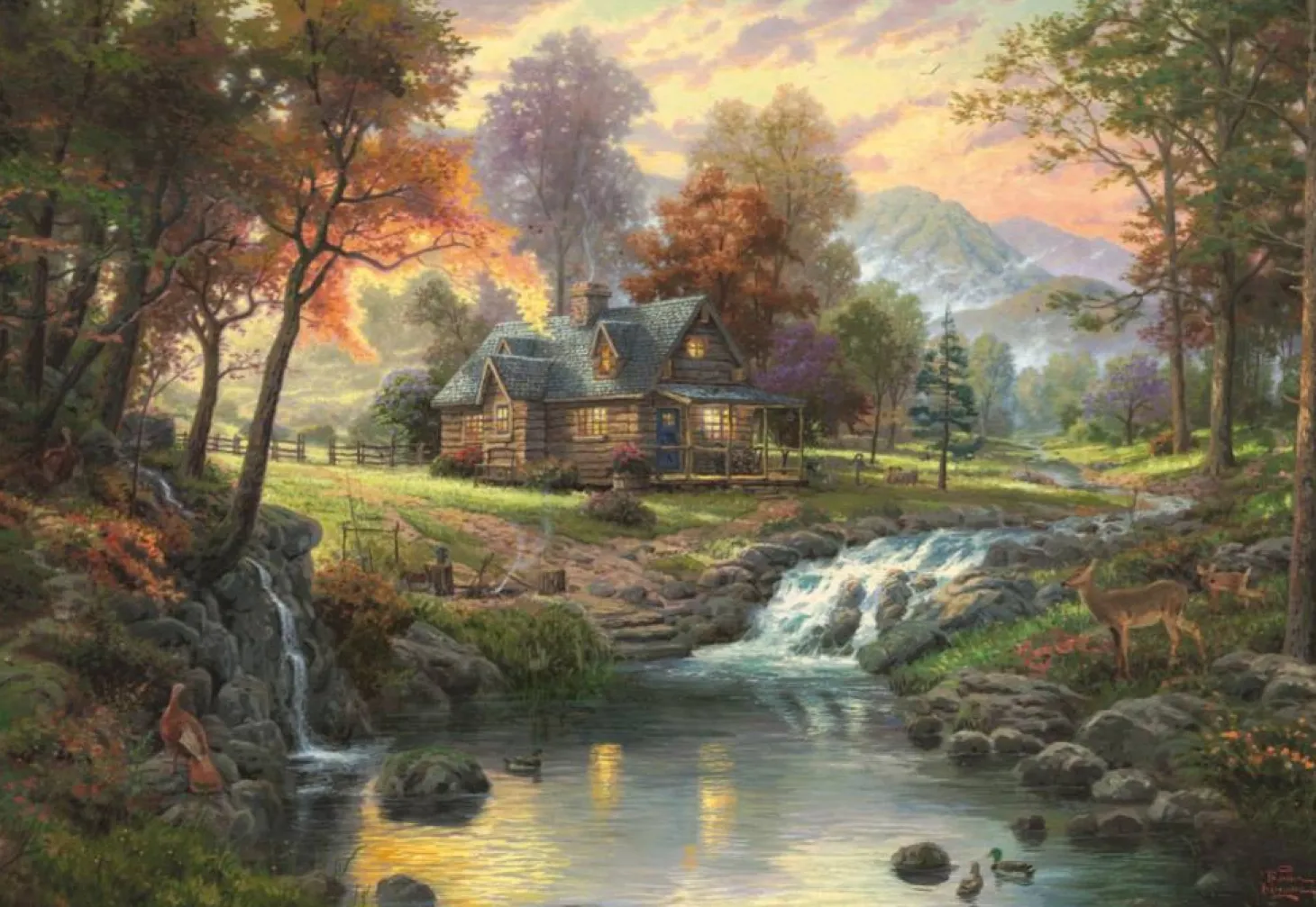 Schmidt Le repos en montagne - Thomas Kinkade - puzzle de 1000 pièces