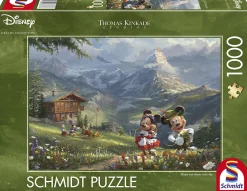 Schmidt Mickey et Minnie dans les Alpes - Thomas Kinkade - puzzle de 1000 pièces