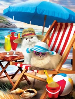 SUNSOUT Beach Cats - puzzle de 300 XXL pièces