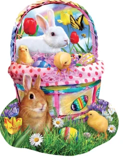 SUNSOUT Panier de lapin de Pâques - puzzle de 1000 pièces