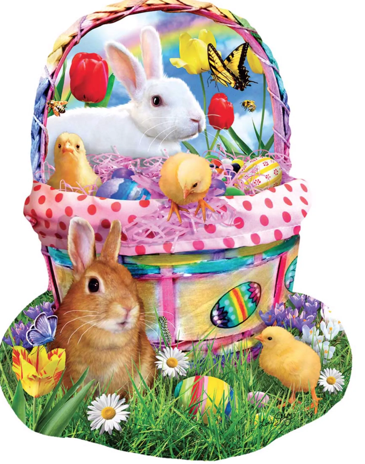 SUNSOUT Panier de lapin de Pâques - puzzle de 1000 pièces