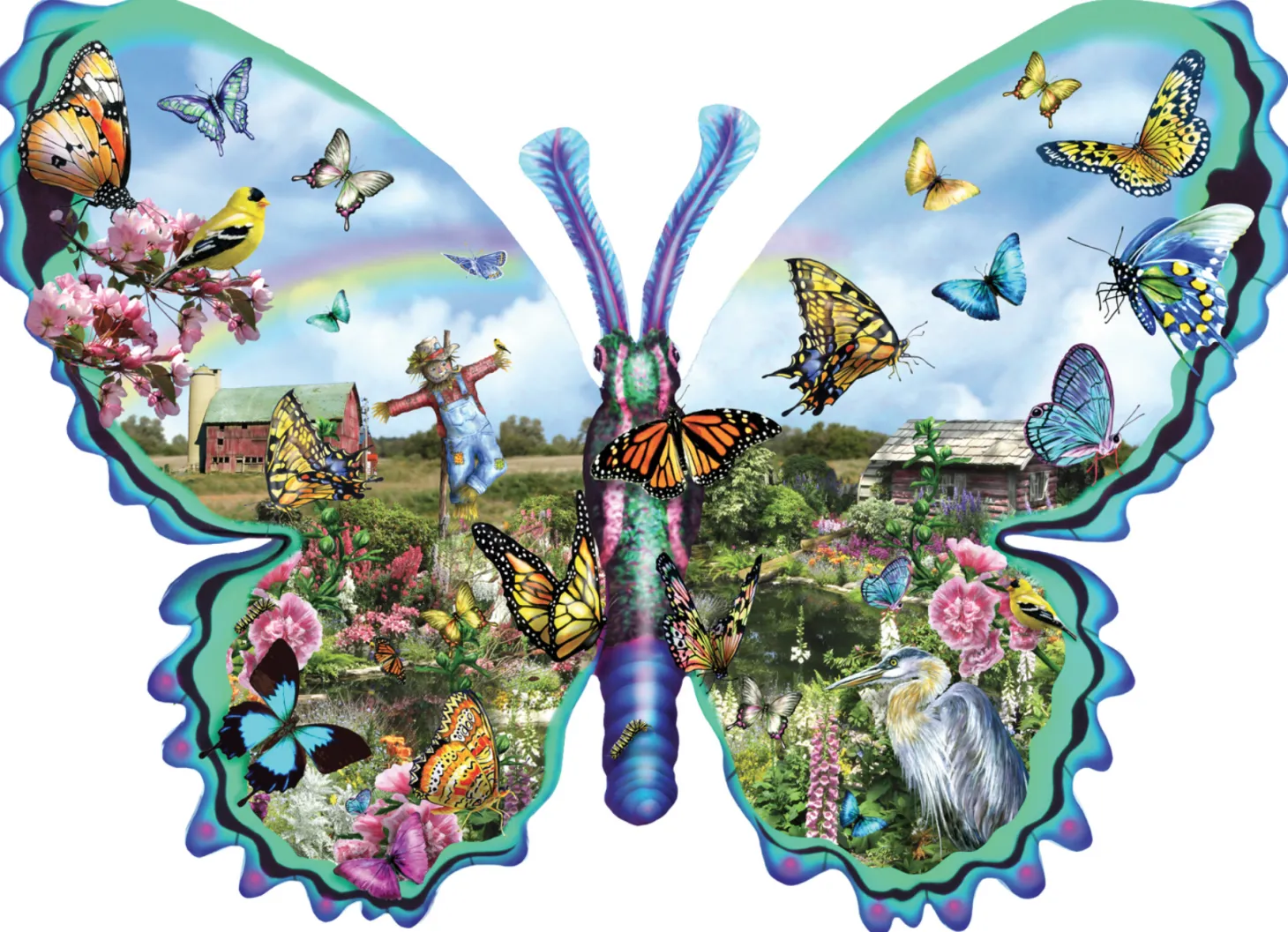 SUNSOUT Papillons Ferme - puzzle de 1000 pièces
